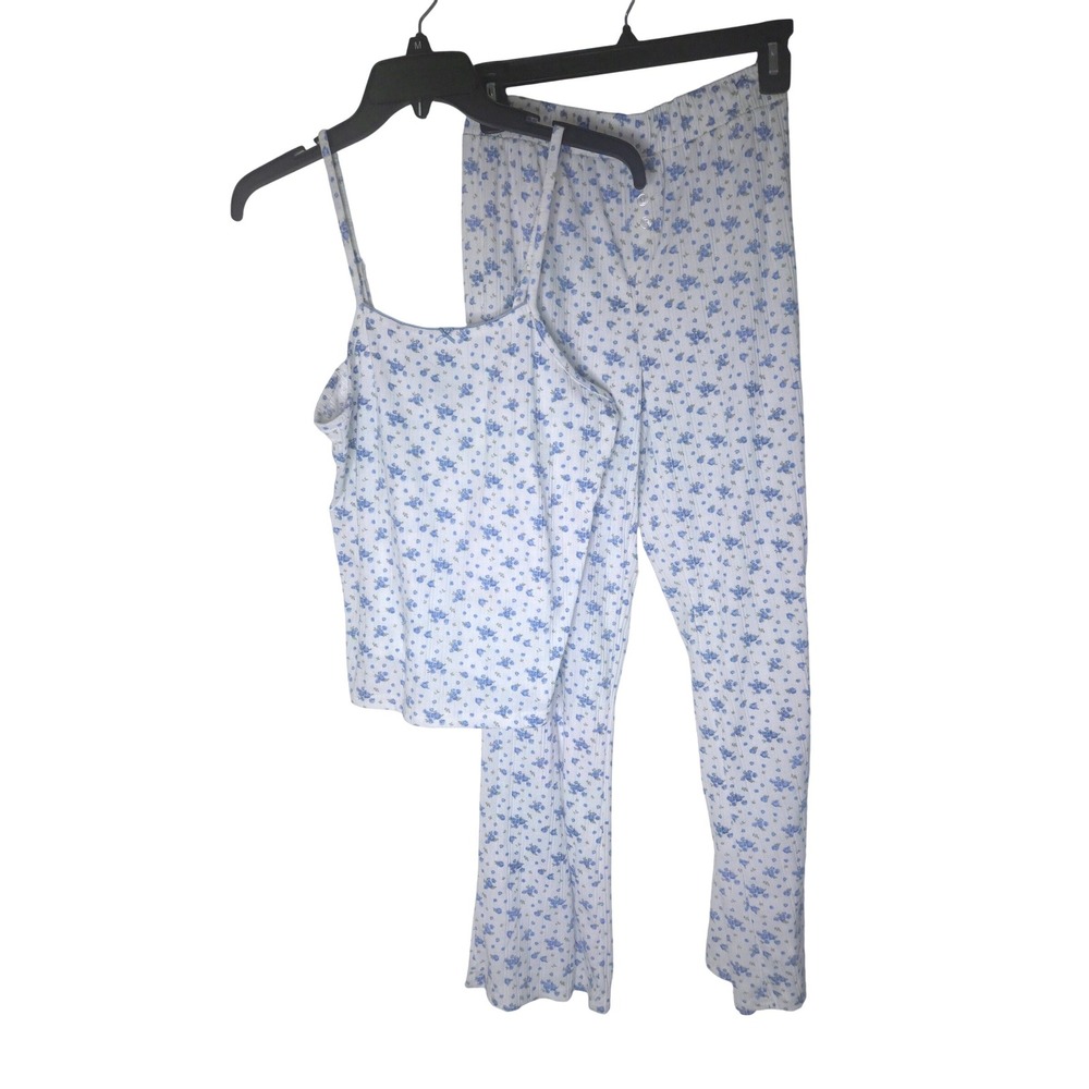 Better Together Dreamy Nights Blue Floral Pointelle Pajama Set Small blueberry